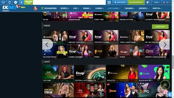 1xBet casino_bets on all popular games